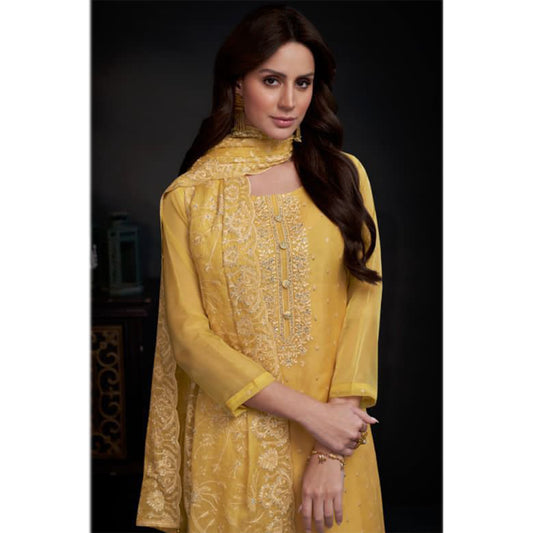 Eid Special Crystal Organza With Embrodery Work Salwar Kameez Pant Suit