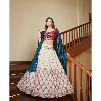 Indian Designer Ready To Wear Lehenga Choli Heavy Embroidery Sequence Work Wedding Wear Skirt