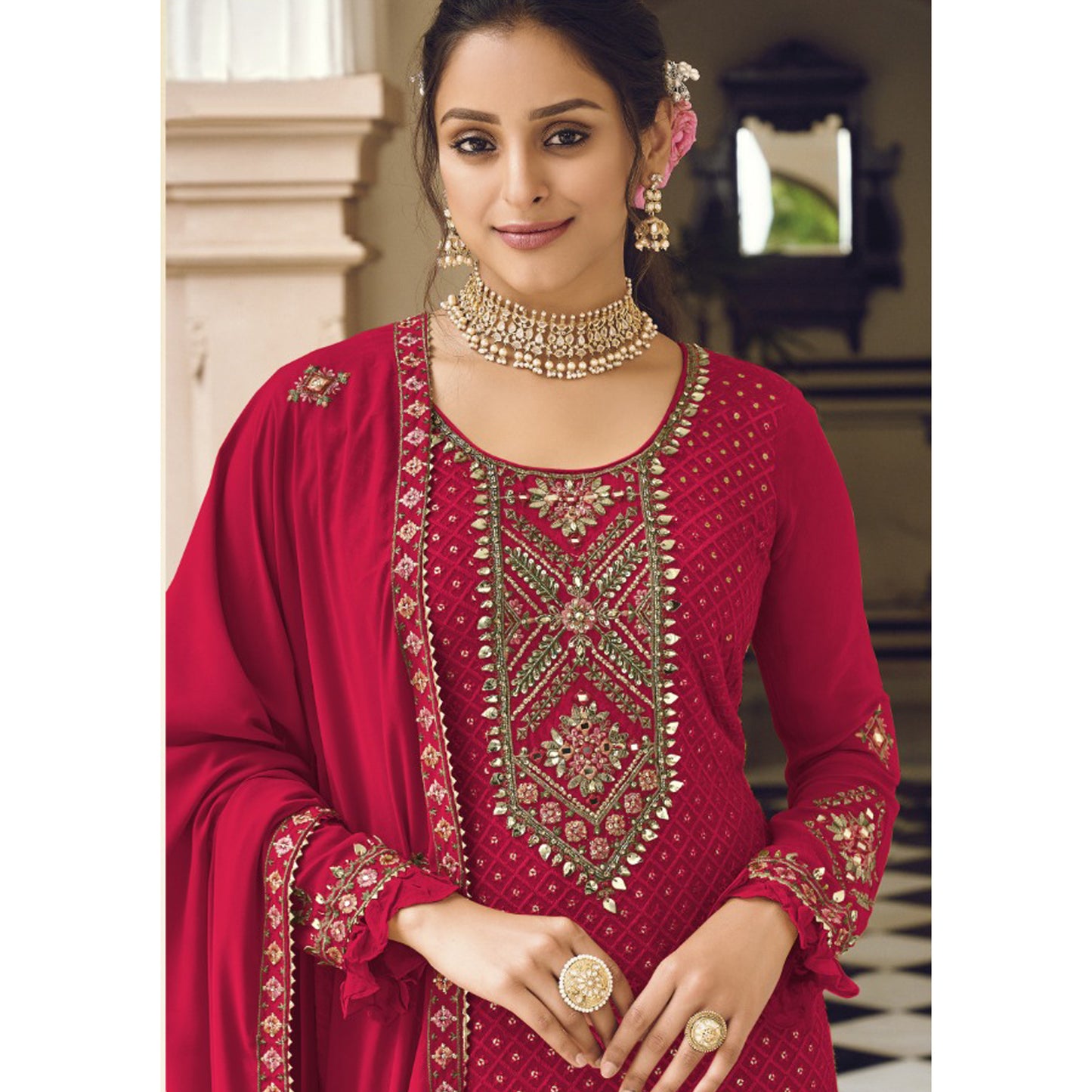 Wedding Reception Party Wear Designer Readymade Salwar Kameez Pant Suits