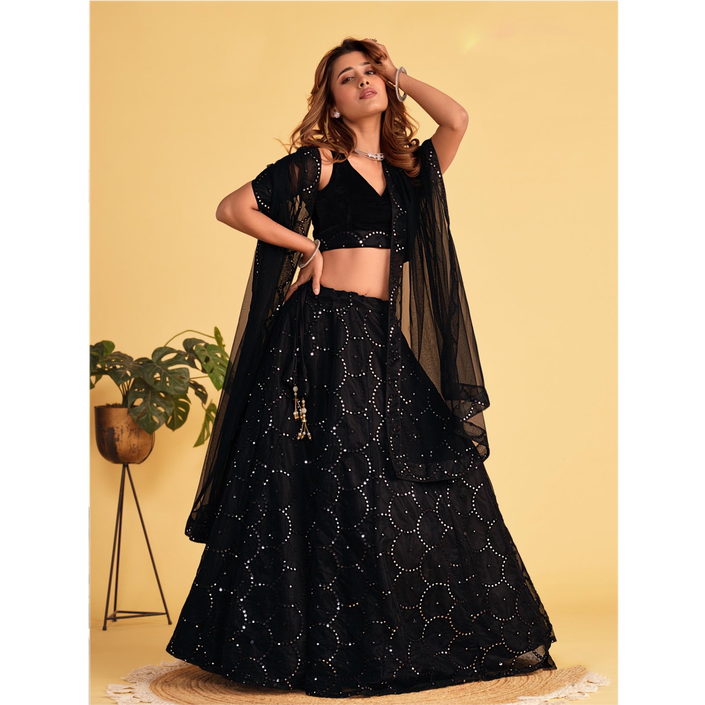 Pakistani Designer Roka Nikah Wear Georgette Fabric Lehenga Choli Suit With Net Dupatta