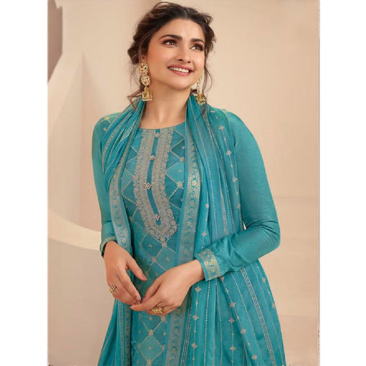 Sky Blue Color Cocktail Party Wear Salwar Kameez Suits Hand Made Beautiful Worked Plazzo Suits