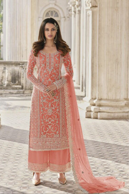 Orange Color Eid Ramadan Festival Special Beautiful Salwar Kameez Plazzo Suits