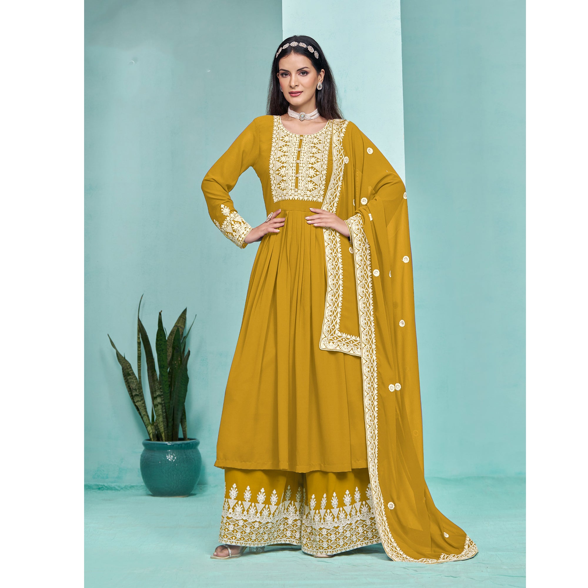 Indian Pakistani Georgette Fabric Wear Latest Salwar Kameez Plazzo Suits