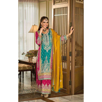 Indian Pakistani Designer Embroidery Work Ready To Wear Salwar Kameez Plazzo Suits