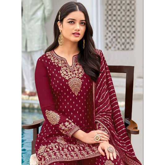 Pakistani Roka Wear Designer Embroidery Work Salwar Kameez Palazzo Suit's