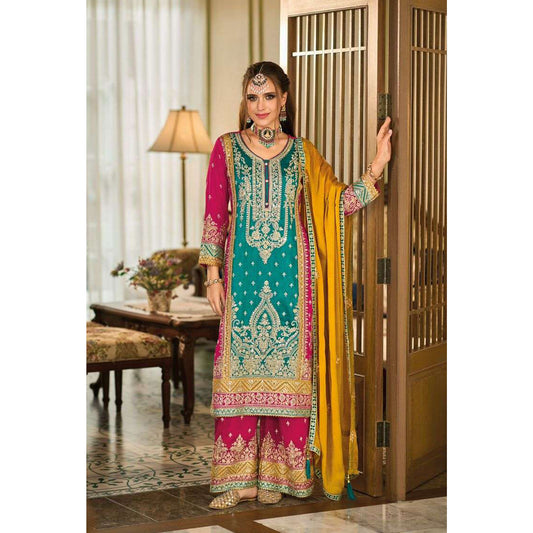 Indian Pakistani Designer Embroidery Work Ready To Wear Salwar Kameez Plazzo Suits