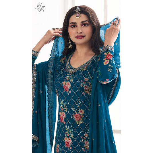 Indian Designer Heavy Embroidery Work Salwar Kameez Plazzo Suits