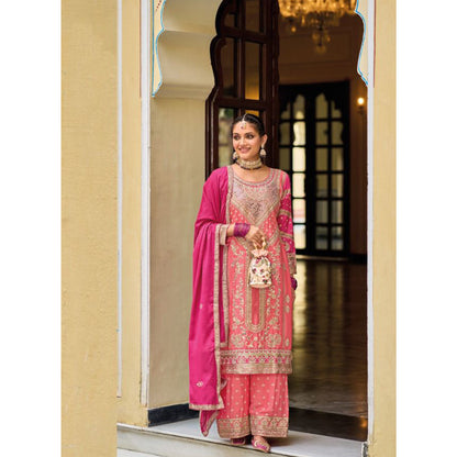 Eid Ramdan Wear Heavy Embroidery Work Stitched Designer Shalwar Kameez Plazzo Suits