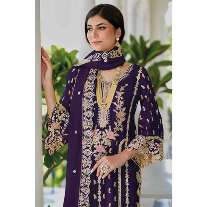 Eid Ramadan Party Wear & Thread Embroidery Worked Shalwar Kameez Pant Suits