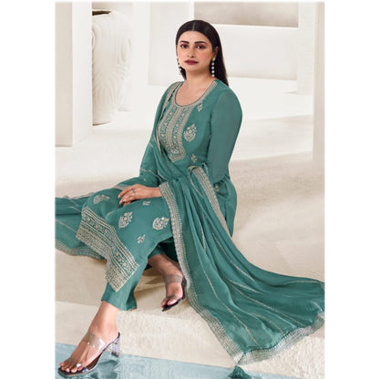 Wedding Function Wear Embroidery Work Salwar Kameez Palazzo - Pant Suits