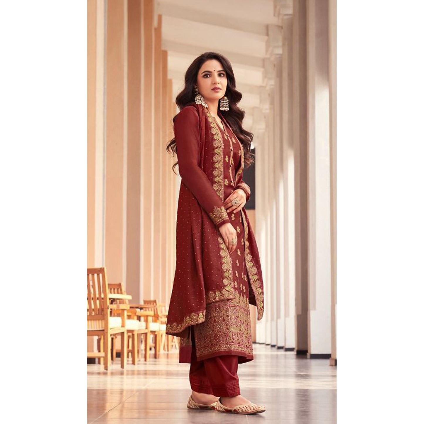 Stylish Attractive Designer Georgette Fabric Salwar Kameez Dresses