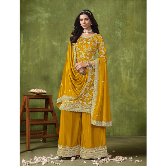 Diwali Special Designer Outfits With Embroidery Work Salwar Kameez Plazzo Suit