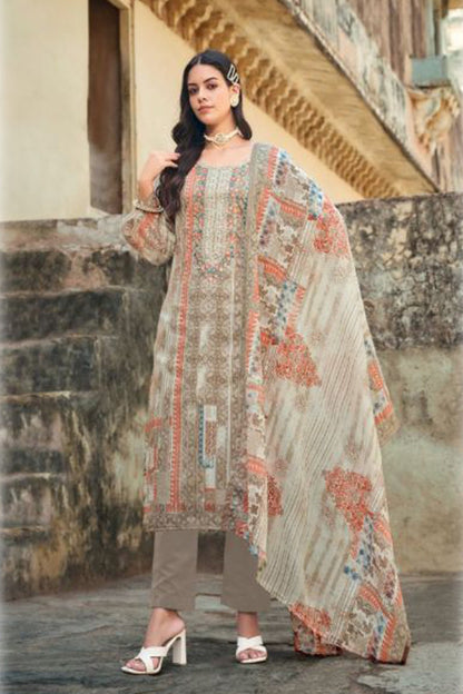 Pakistani Stylish Designer Cotton Fabric Embroidery Work Salwar Kameez Pant suit