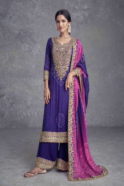 Royal Purple Colorful Indian Pakistani Designer Salwar Kameez Plazzo Suits