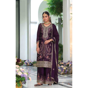 Awesome Designer Heavy Embroidery Work Women's Wear Salwar Kameez Plazzo Suit