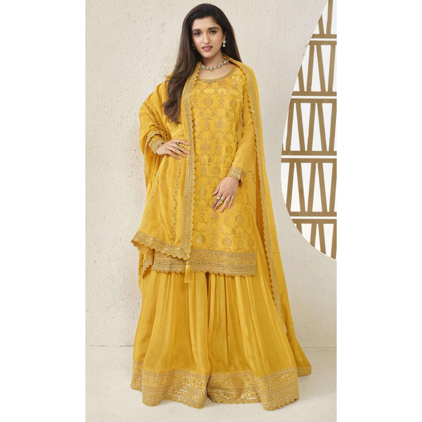 Plus Size Eid Festival Wear Women's Shalwar Kameez Palazzo Outfits