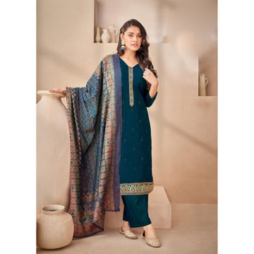 Eid Ramdan Wear Heavy Embroidery Work Silk Georgette Shalwar Kameez Pant Suit