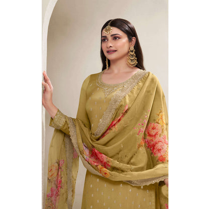 Special Designer Embroidery Work Salwar Kameez Plazzo Suit With Digital Printed Dupatta