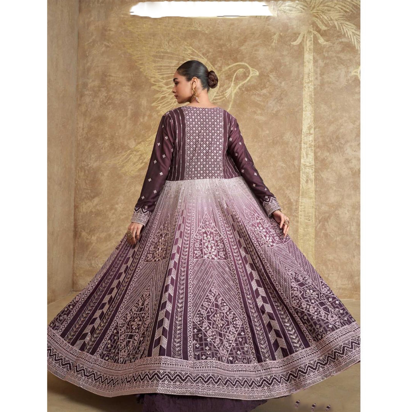 Pakistani Indian Designer Outfits Real Premium Chinon Silk Embroidery Western Lehenga Choli suits