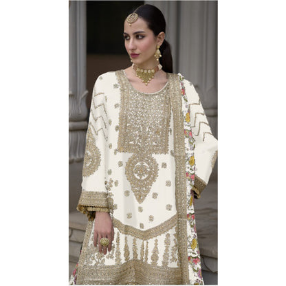 Heavy Embroidery Work With  Digital Print Festival Wear Salwar Kameez Plazzo Suits