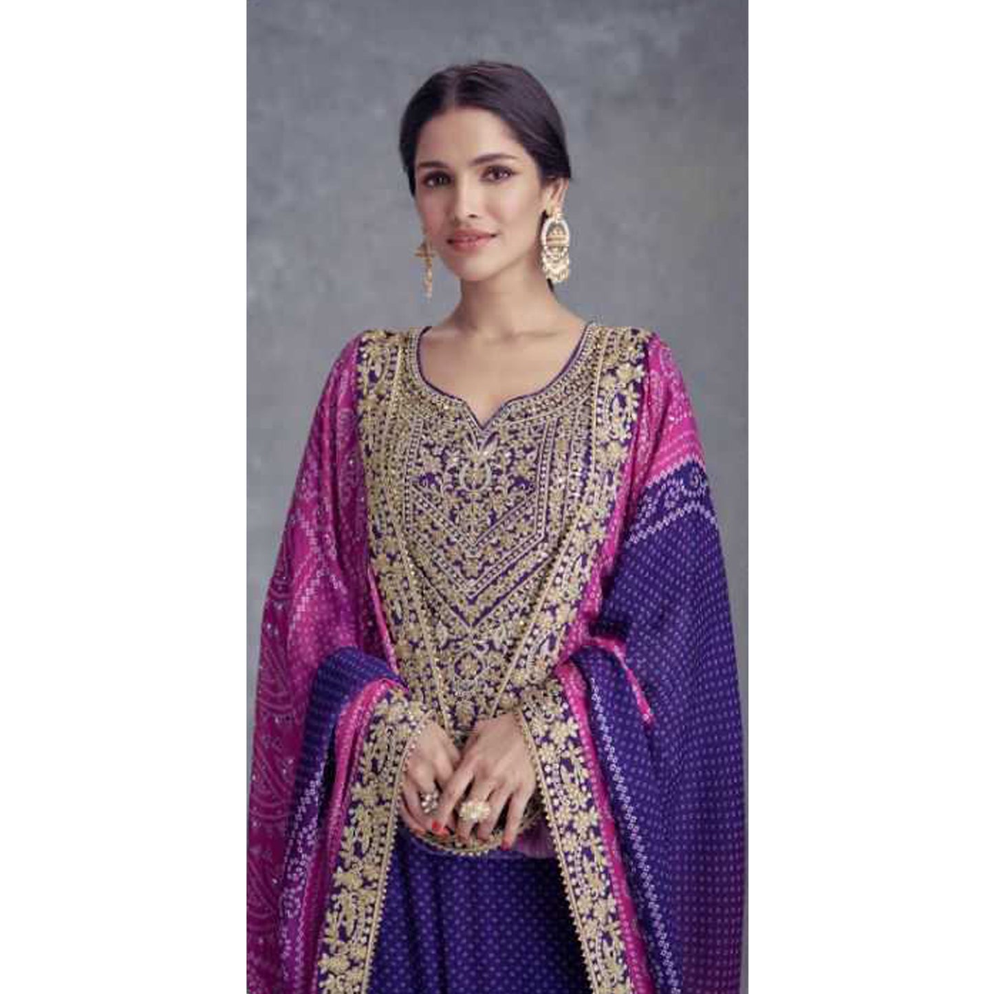 Royal Purple Colorful Indian Pakistani Designer Salwar Kameez Plazzo Suits