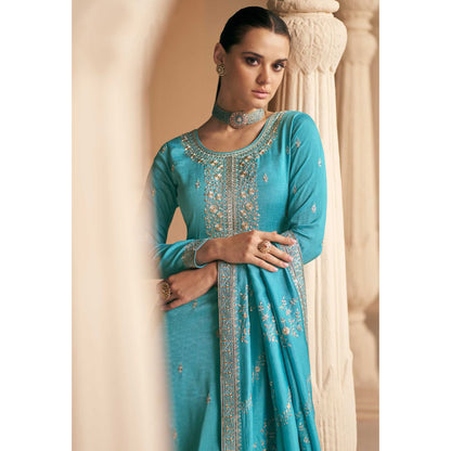 Bollywood Designer Real Heavy Embroidery Work Festival Wear Salwar Kameez Plazzo-Pant Suit