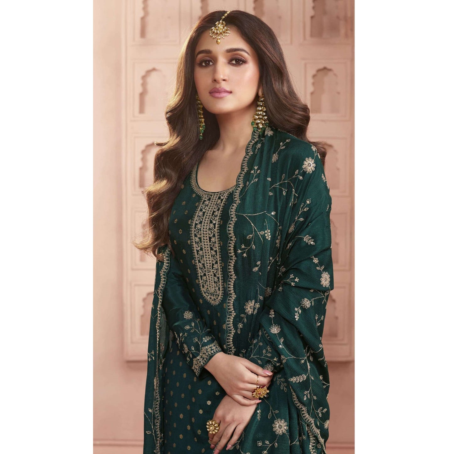 Summar Special Trendy Designer jacquard With Embroidery Work Salwar Kameez-Pant