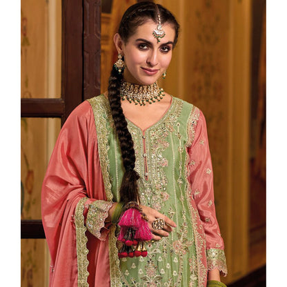 Eid Ramdan Wear Heavy Embroidery Work Stitched Designer Shalwar Kameez Plazzo Suits