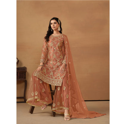 Eid Ramdan Special  Designer Embroidery Work & Net Fabric Salwar kameez Sharara Suits