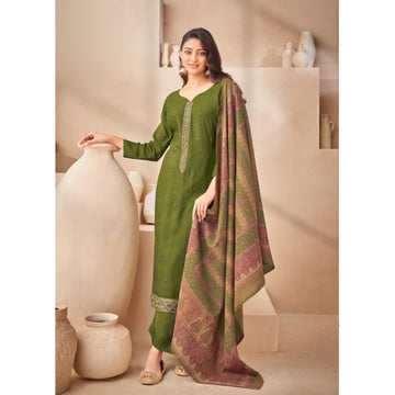 Pakistani Women's Wear  Premium Viscose Maslin Solid With Designer Salwar Kameez Pant Suits