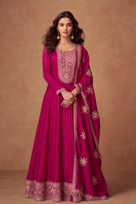 Elegant Anarkali night gowns with Embroidery for Wedding Celebrations