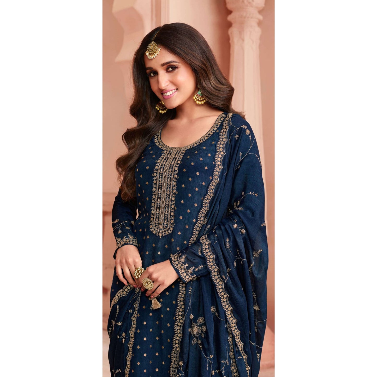 Summar Special Trendy Designer jacquard With Embroidery Work Salwar Kameez-Pant