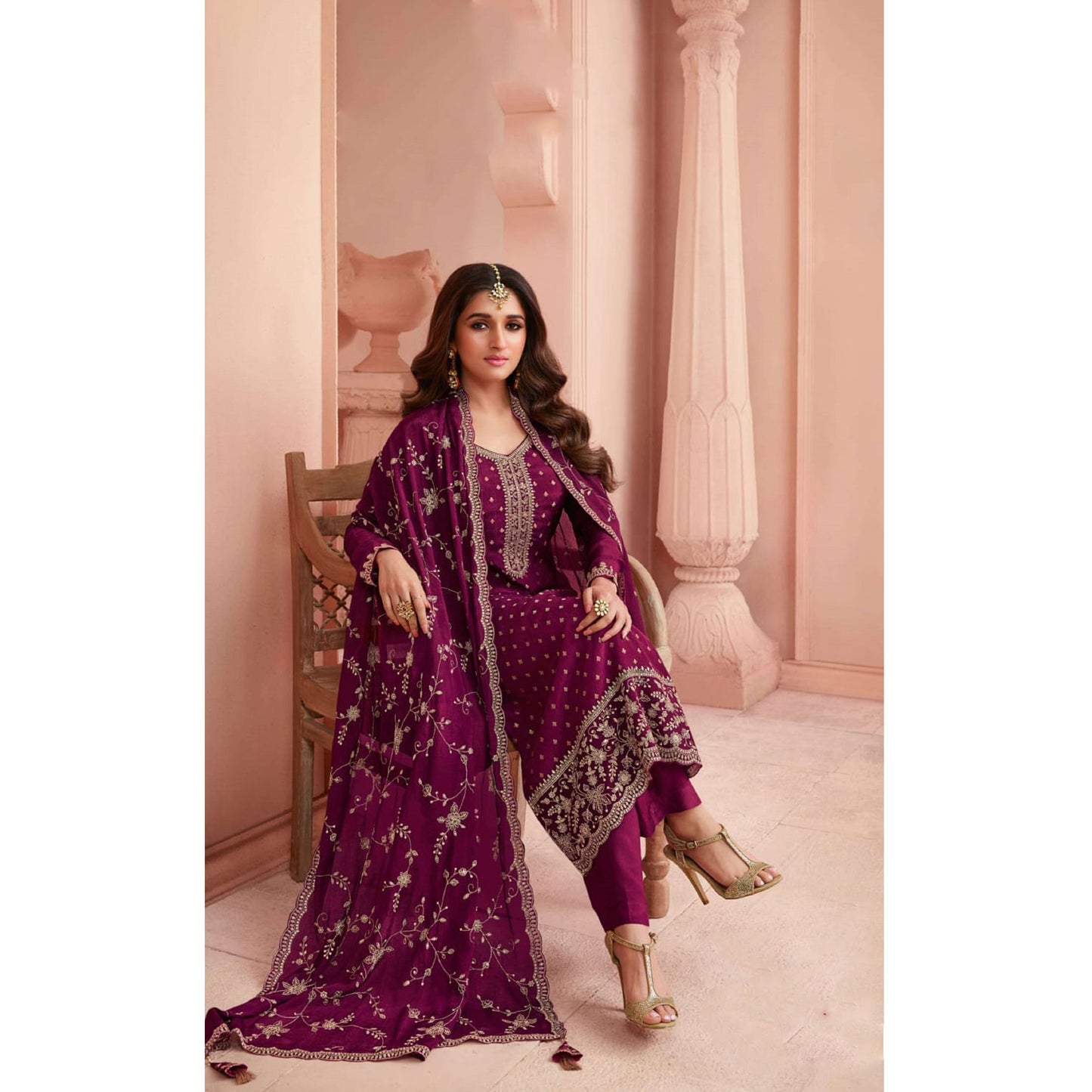 Summar Special Trendy Designer jacquard With Embroidery Work Salwar Kameez-Pant