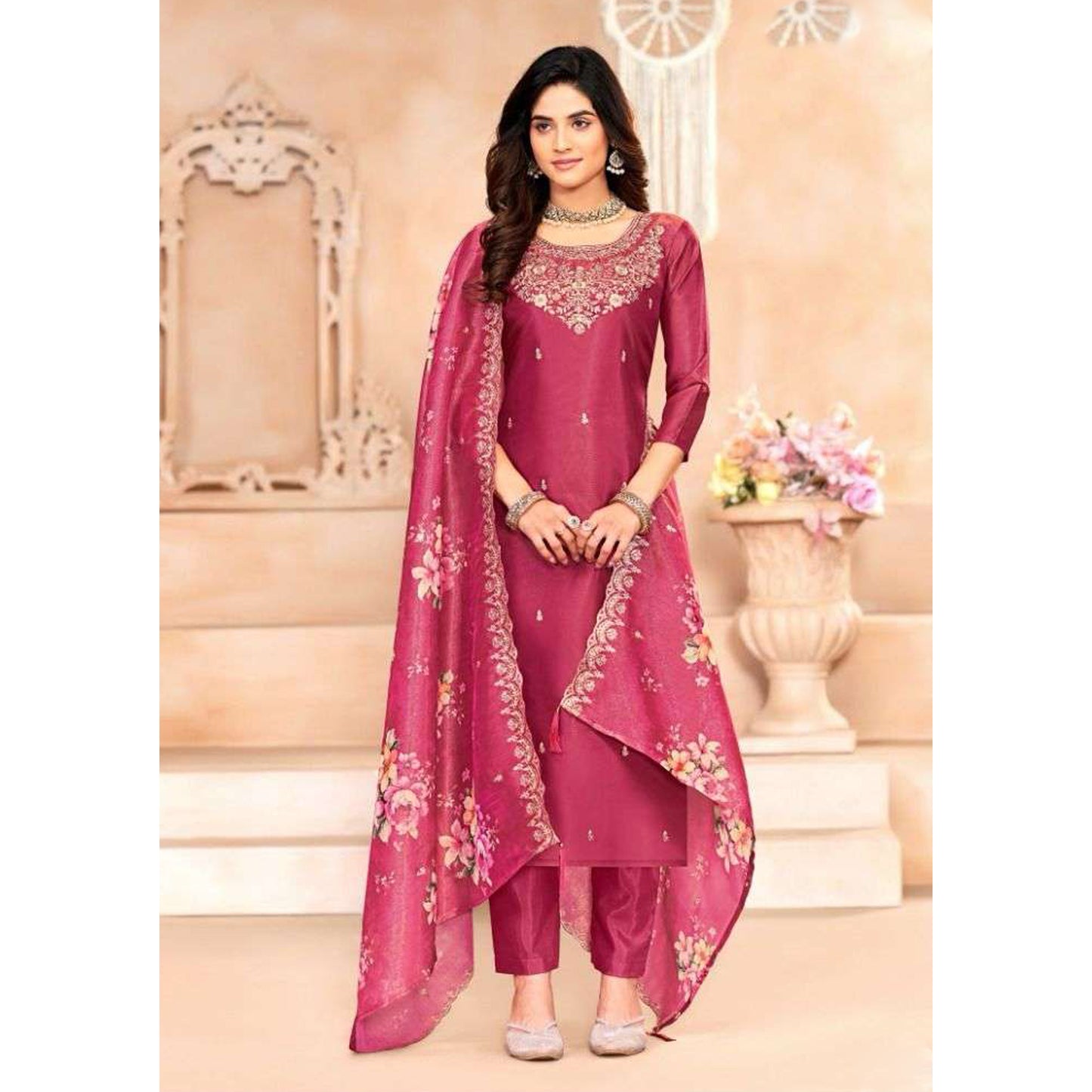 Eid Roka Nikah Wear Salwar Kameez Pant Suit's Simmer Fabric Dresses
