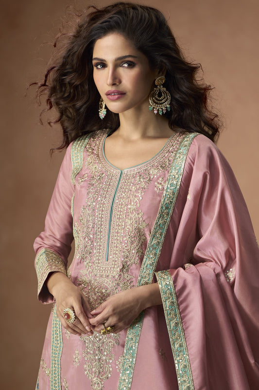 Stylish designer palazzo featuring detailed thread work and a comfortable fit for ethnic occasions.

