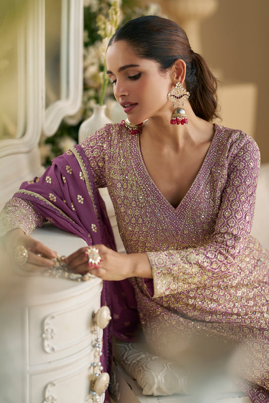 Indian Designer Women's Wear Sharara Dress For Wedding Guest USA New Wedding Salwar Kameez Plazzo Dresses