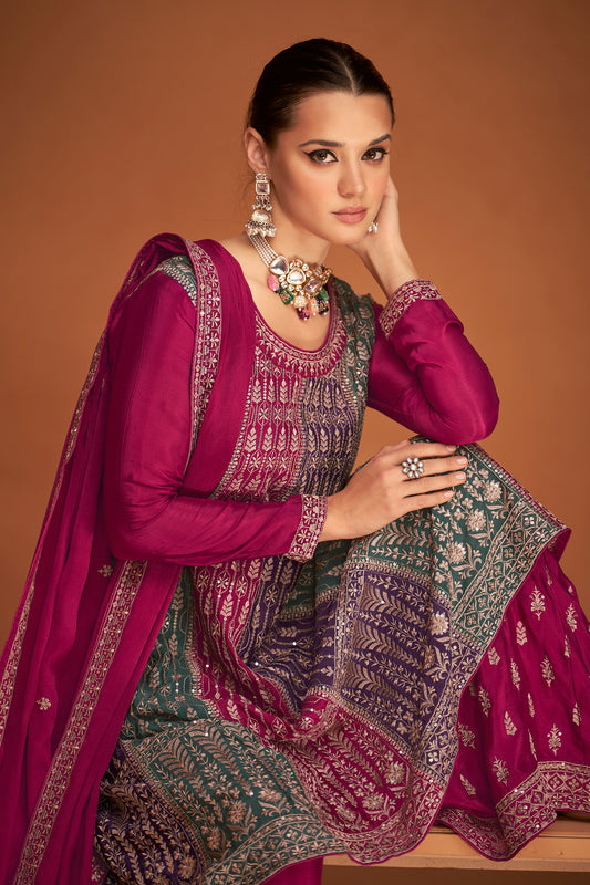 Indian Designer Readymade Embroidery Work Salwar Kameez Sharara Palazzo Suits