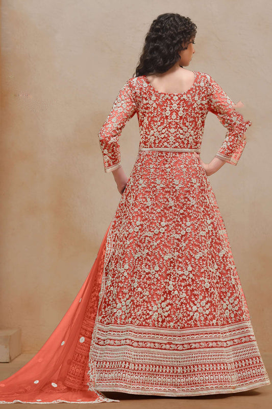 Indian Pakistani Heavy Embroidery Work Stitched Anarkali Gown Suit's