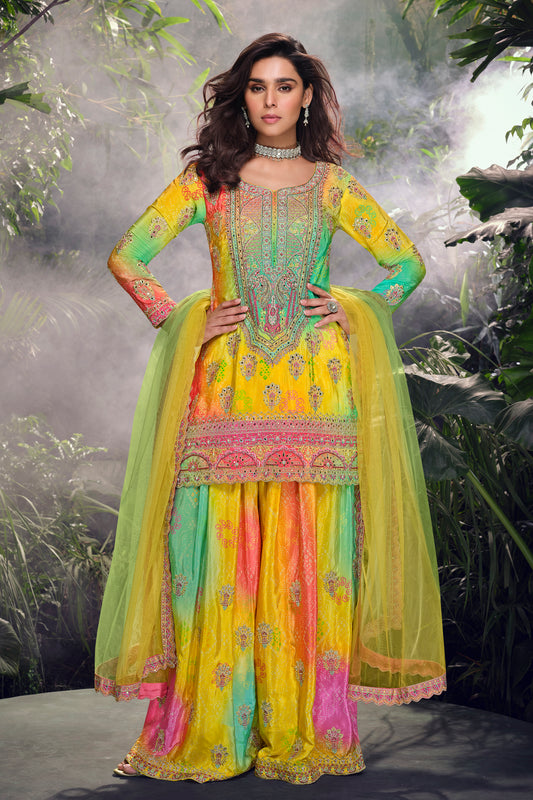 Indian Traditional Ready to Wear Pakistani Wedding Party Wear Salwar Kameez Plazzo Suit
