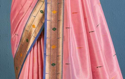 Soft Fabric Stitched Pakistani Saree Pink Color Designer Wedding Wear Saree
