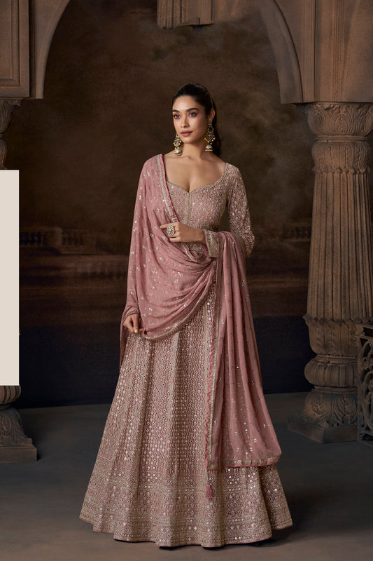 Ready Made Printed Designer Wedding Anarkali Gown Suit's