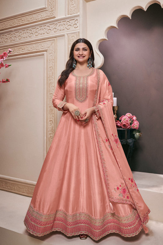 Beautiful Wedding Reception Party Wear Stitched Anarkali Gown