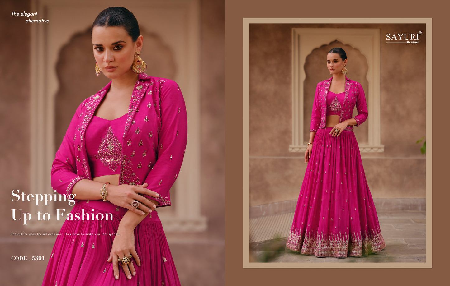 Event Wedding Designer Chinon With Organza Silk Shrug Lehenga Suits