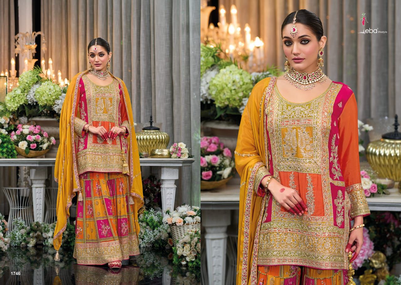 Trendy Designer Heavy Chinon With Embroidery Work Salwar Kameez Sharara Plazzo Suit