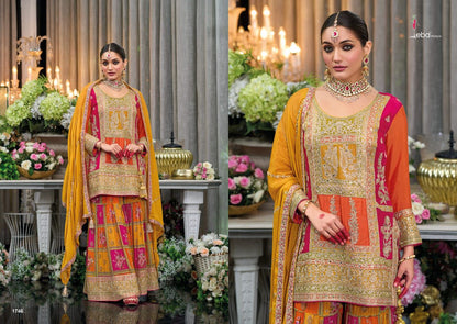 Trendy Designer Heavy Chinon With Embroidery Work Salwar Kameez Sharara Plazzo Suit