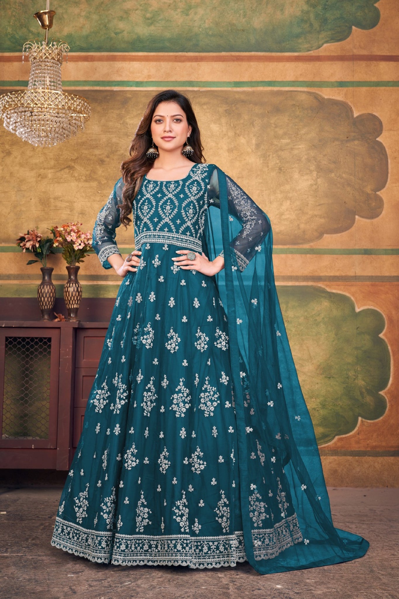 Ready To Wear Designer Embroidery Work Event Party Wear Anarkali Gwn Suits