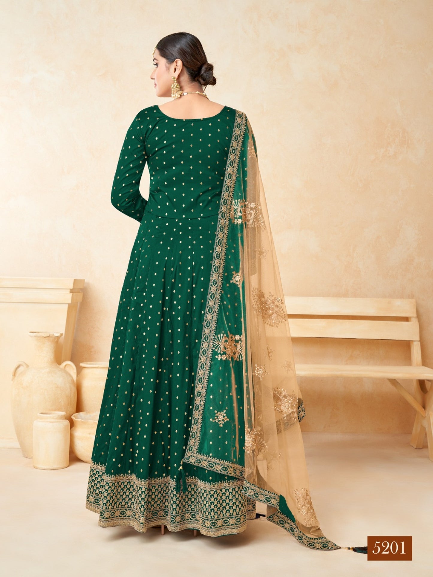 New Designer Heavy Embroidery Work  Reception Wear Anarkali Gown Suits With Net Dupatta