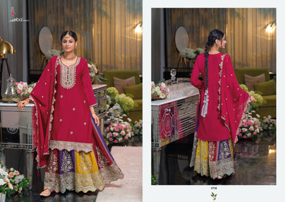 Pakistani Designer Wedding Special Heavy Chinon With Embroidery Work Salwar Kameez Skirt Suit