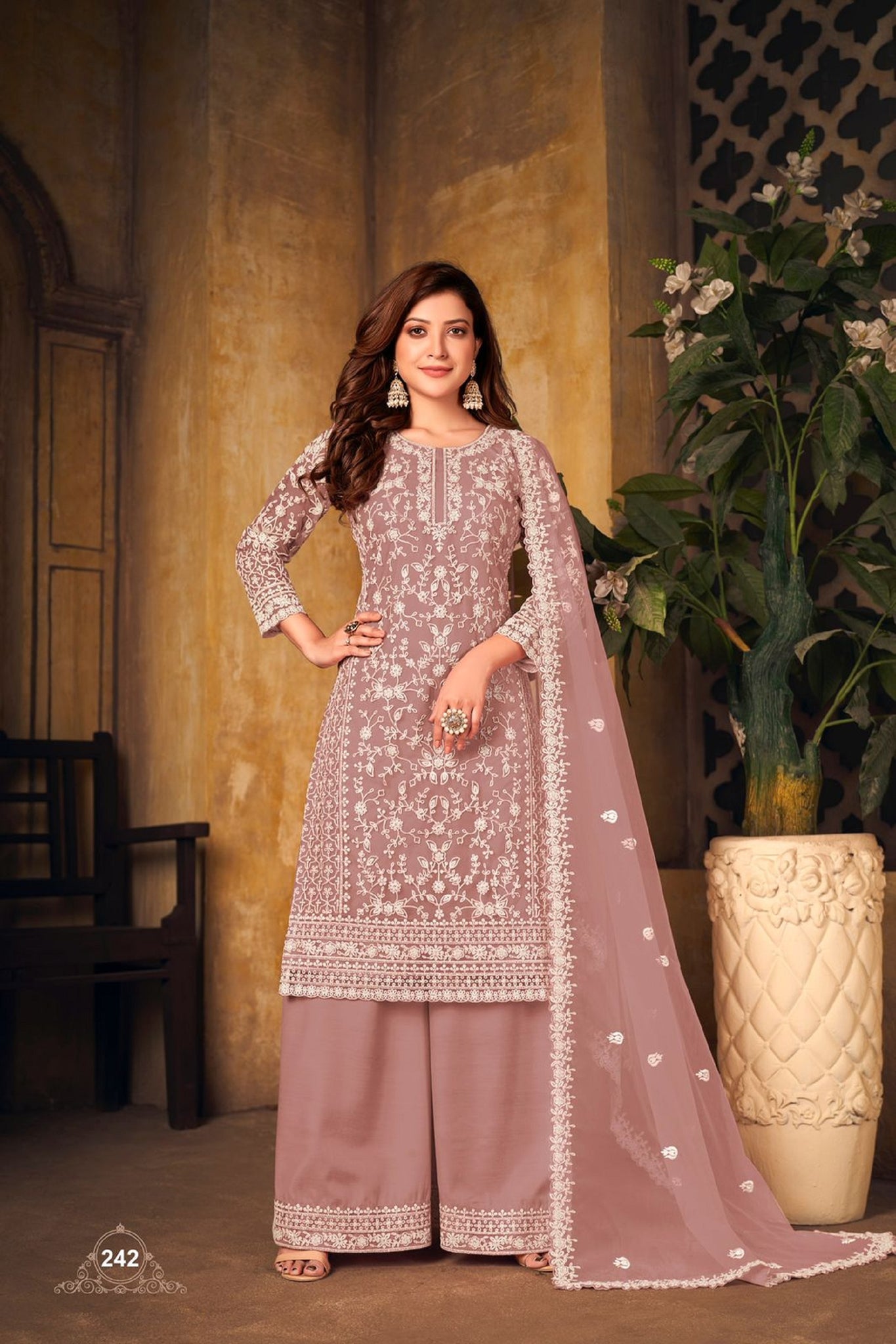 Trendy Festival Wear Indian Designer Fully Stitched Salwar Kameez Palazzo Suits