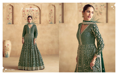 Indian Wedding Designer Heavy Georgette Fabric Party Wear Anarkali Gown Suit